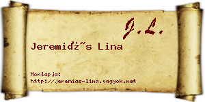 Jeremiás Lina névjegykártya